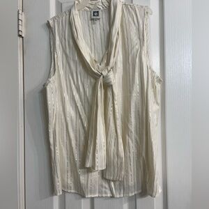Anne Klein women’s sleeveless beige & gold Top